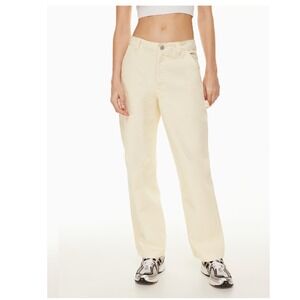 Sold Out TNA Aritzia Cream Carpenter Pant High Waisted Straight Leg Utility SZ12